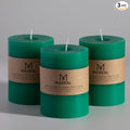 MOZEAL 3" x 4" Hand-Poured Unscented Candle, Dripless Pillar Candle Set of 3 by MOZEAL