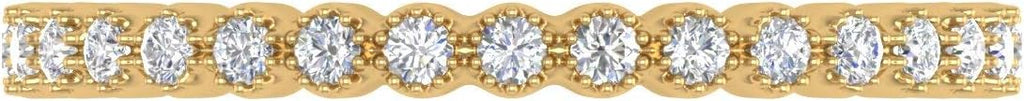 1/5 Carat Bezel Set Diamond Wedding Band Ring in 14K Solid Gold