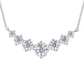 TUHE 7 Stones Moissanite Necklace for Women, 1.7-5.0 Carat Smile Moissanite Pendant Necklace 18k Gold Plated Sterling Silver 16.5+2.5 inch Box Chain Tennis Necklaces with Certificate of Authenticity