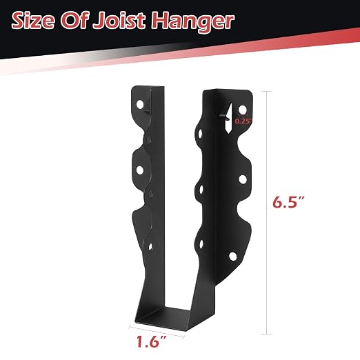 16 Pcs 2"x 8" Joist Hanger|Q235B Carbon Steel | Face Mount Joist - Image 2