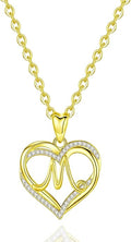 INFUSEU Unique Initial Necklaces for Women Girls Small Heart Letter Jewelry, Meaningful Personalized Gifts