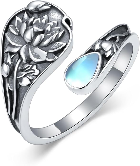 Dorunmo Spoon Ring 925 Sterling Silver Vintage Antique Spoon Rings Adjustable Size 8 Thumb Rings Western Jewelry Gifts for Women