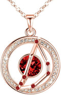 Leafael "Superstar Zodiac Constellation Pendant Necklace Made with Premium Crystal Horoscope Jewelry, Gold or Rose Gold Plated, 18"+ 2"