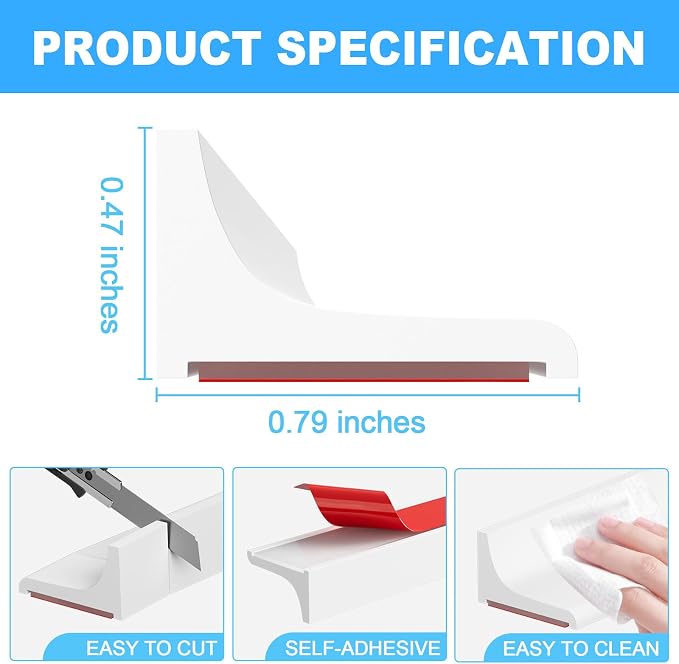 Duzzy 67 Inch Shower Threshold Water Dam Guard, Silicone Rubber Shower Door - Image 2