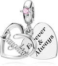 DALARAN Sister Mother Daughter Wife Charms for Bracelet Forever Always Love Charm for Birthday Christmas Sterling Silver Dangle Charm