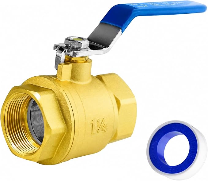 WiseWater 1 1/4" NPT Full Port Brass Ball Valve, UPC Certified, 600 WOG by WiseWater