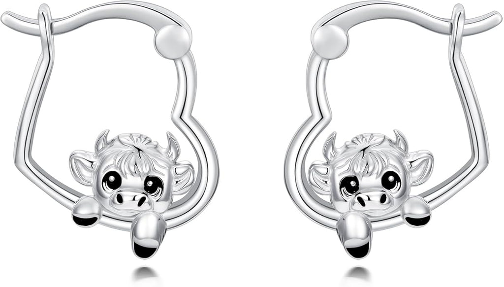 Hypoallergenic Earrings Rabbit Tiger Teddy Koala Puppy Panther Peacock Earrings Sterling Silver Animal Hug Hoop Earrings Jewelry Mothers Day Graduation Birthday Gifts for Women