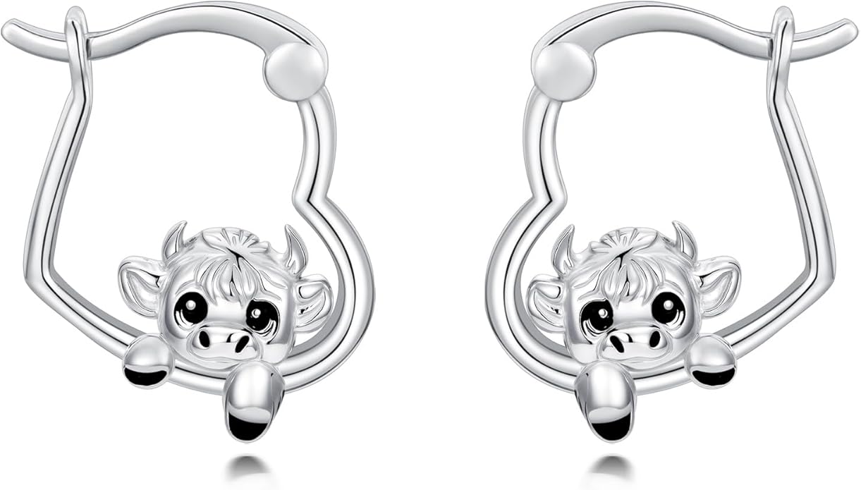 Hypoallergenic Earrings Rabbit Tiger Teddy Koala Puppy Panther Peacock Earrings Sterling Silver Animal Hug Hoop Earrings Jewelry Mothers Day Graduation Birthday Gifts for Women
