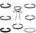 Gothic Black Velvet Choker Set for Womens Vintage Gothic Lace Vampire Choker Necklace Adjustable Layered Lace Chokers Halloween Jewelry