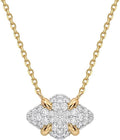 MEVECCO Dainty Gold Necklace For Women 18k Gold Plated Full CZ Pendant Necklace Handmade Necklace Jewelry Everyday Wear