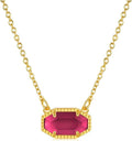 Birthstone Necklace for Women 14K Gold Plated Dainty Pendant Teen Trendy Stuff Jewelry Gift Chain 17+3 Inch