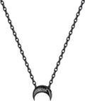 ChicSilver Personalized 925 Sterling Silver Dainty Small Heart/Star/Moon/Dot/Triangle Pendant Necklace for Women, Silver/Gold/Rose Gold/Black (with Gift Box)