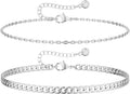 DEARMAY Dainty 14K Gold Plated Ankle Bracelets for Women, Waterproof 14K Gold Plated Link Chain Anklets Non Tarnish Set Pack Summer Beach Jewelry Gift