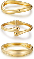 Chunky Gold Bangle Bracelets for Women, Premium Zamak 3 Alloy with 14K PVD Vacuum-Ion Plating & Electrophoretic Finish, Ideal for Parties, Weddings, Christmas & Valentine’s Day Gifts