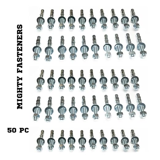 MIGHTY FASTENERS Zinc-Plated Steel Wedge Anchors, 3/8" X 2-1/4" - Image 3