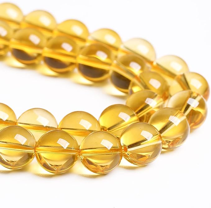 12MM 32PCS Natural Crystal Stone Clean Citrine 3A Grade Loose Beads for Jewelry Making DIY Bracelet