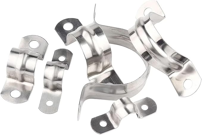 1/2inch Rigid Support Pipe Strap, 2 Hole U-Tube Strap Clamp, Stainless Steel - Image 3