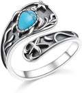 Hamsa Hand of Fatima Lotus Evil Eye/Love Heart/Butterfly/Rose Spoon Adjustable Open Rings 925 Sterling Silver Statement Ring Jewelry Gifts for Women