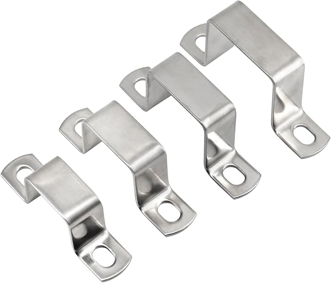 M80x40mm Square Tube Bracket 304 Stainless Steel U Shape Metal Bracket Pipe - Image 4