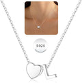 Turandoss Valentines Gifts for Her Kids Girls, Dainty S925 Sterling Silver Tiny Heart Letter A-Z Pendent Necklace Trendy Birthday Valentines Jewelry Gifts for Girls Women