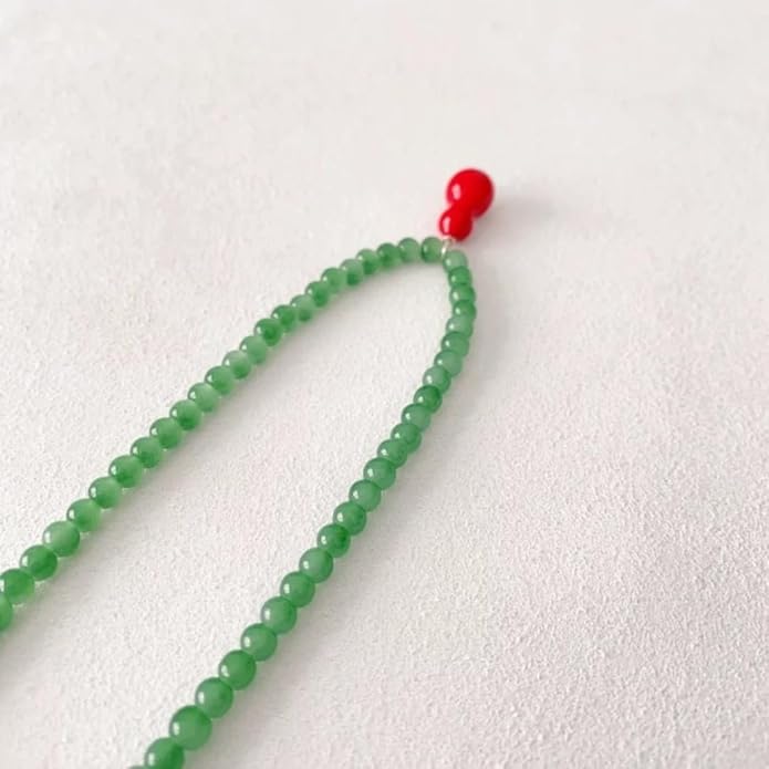 DISTANT DRUMS Simple Natural Green Aventurine Stone Jewelry Set for Women,Hoop Earrings,Bracelet,Necklace,18K Gold-plated Spiritual Gift,Fortunate Stone Jewelry,Choker