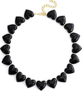 YUJIE Amber Acrylic Heart Choker Necklace for Women Vintage Punk Chunky Necklace Trendy Fashion Accessory