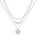 Layered Gold Silver Necklaces for Women, Stackable Stack 14K Real Gold Plated Silver Chain Necklace Diamond Circle CZ Layering Pendant Necklaces Trendy Gold Jewelry Set Gifts