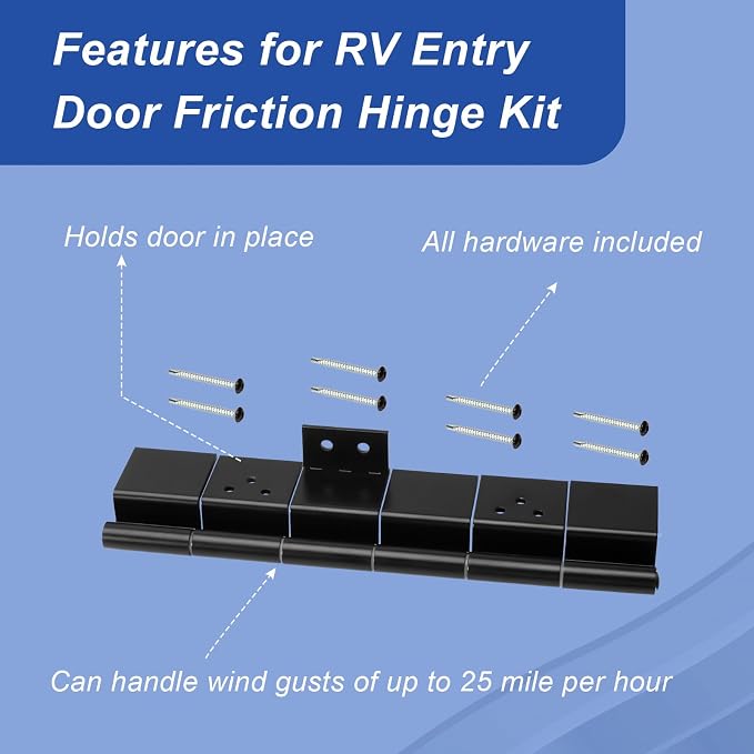 Black 198295 Friction Hinge Assembly 6 Leaf | Trailer Door Hinge Rv Door Hinge - Image 7