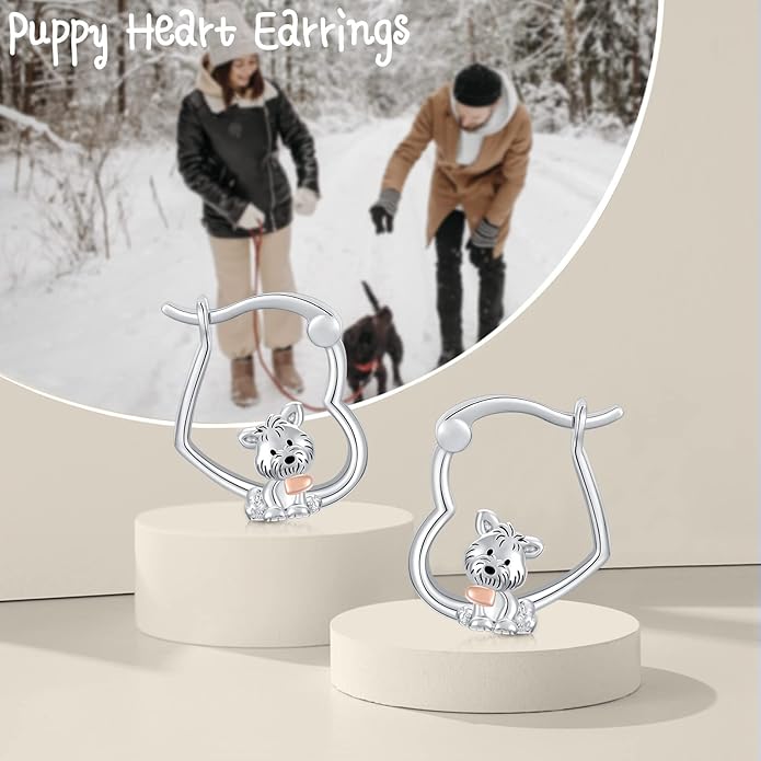 Hypoallergenic Earrings Rabbit Tiger Teddy Koala Puppy Panther Peacock Earrings Sterling Silver Animal Hug Hoop Earrings Jewelry Mothers Day Graduation Birthday Gifts for Women