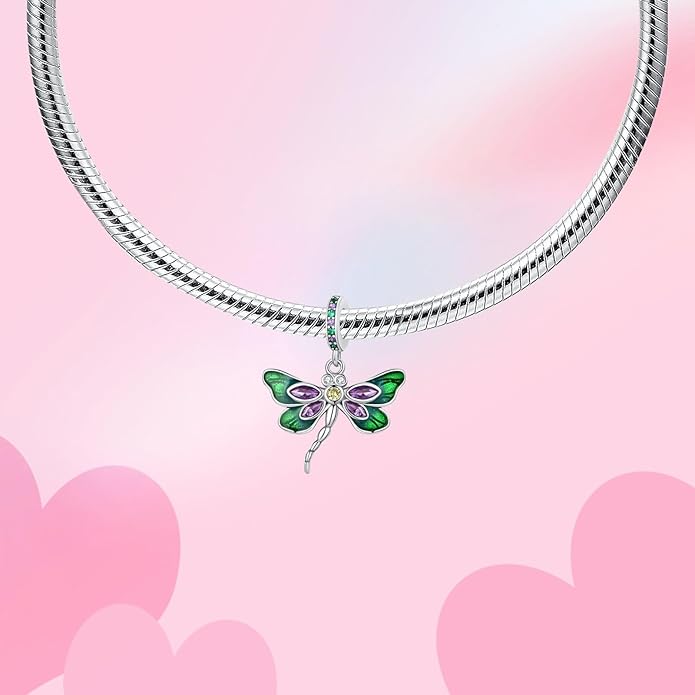 Birthday Fashion Love Heart Dangle Charm 925 Sterling Silver Charms fits Bracelets and Necklace Pendant Bead Charms Jewelry Present for Women Family Friends