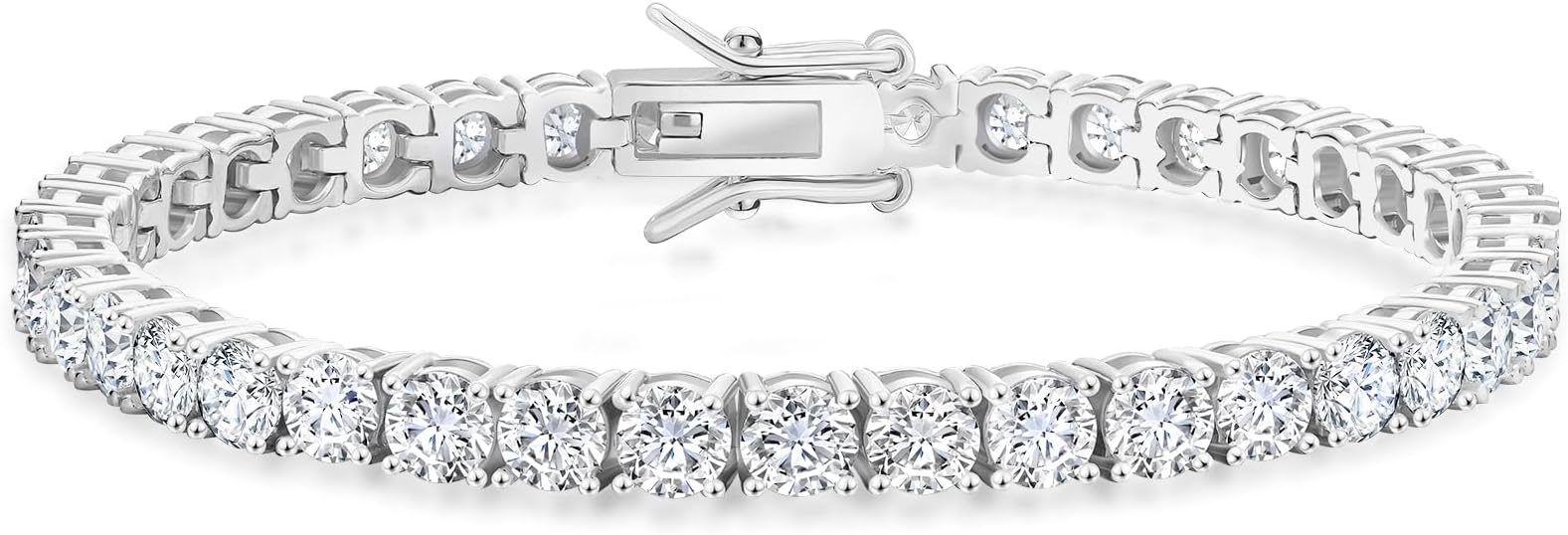 KRKC Tennis Bracelet for Women 14K White Gold Plated, AAAAA+ Classic Cubic Zirconia Bracelet with 2mm-5mm Width, Durable Gold Bracelets Jewelry Christmas Gift, Size 6.5-8 Inches Hypoallergenic