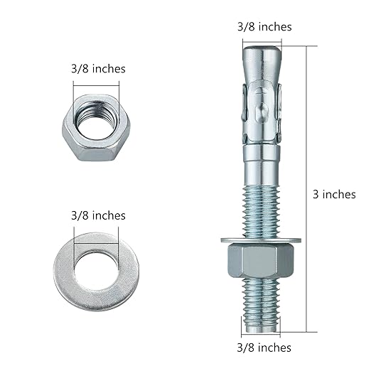 Wensilon 3/8x3" 100Pcs Inch Standard Fasteners - Image 2