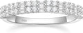 EAMTI 925 Sterling Silver Wedding Bands for Women Baguette Round Cubic Zirconia Stackable Promise Rings for Her Size 4-10