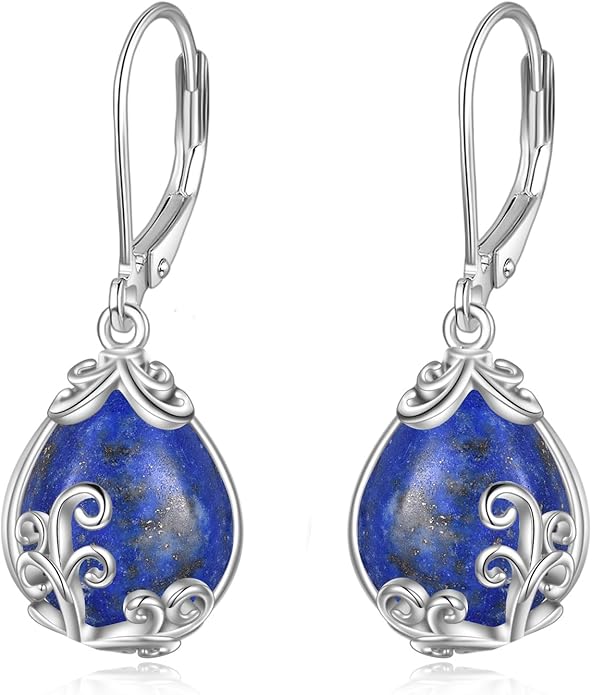 POPLYKE Celtic Filigree Teardrop Drop Dangle Earrings Sterling Silver Leverback Earrings Jewelry for Women