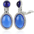 YINLI Classic Crystal Dangle Clip on Earrings Halo Drop Earrings for Women