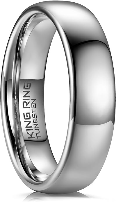 King Ring Tungsten 4/6/8mm Rings – Super Polished Finish Tungsten Bands – Designed in USA