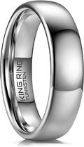 King Ring Tungsten 4/6/8mm Rings – Super Polished Finish Tungsten Bands – Designed in USA