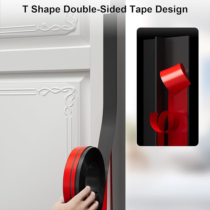 Elvone T-Shaped Weather Stripping Seal, 1.97 in x 40 ft | Flexible door seal - Image 2