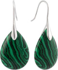SELOVO Agate Teardrop Stone Grey Drop Earrings Fishhook Dangle Earrings for Women