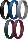 Egnaro Silicone Rings for Her, Rubber Wedding bands for Him, Breathable Engagement thin Unisex Design, Variety Multipack 1-7