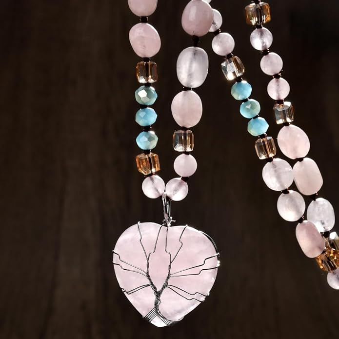 Yomisa Boho Necklaces for Women Men Long,33/34/35 Inch Natural Turquoise Tiger Eye Beaded Stone Pendant Necklaces for Women Trendy,Handmade Bohemian Western Bead Necklace Fashion Charm Jewelry Gift