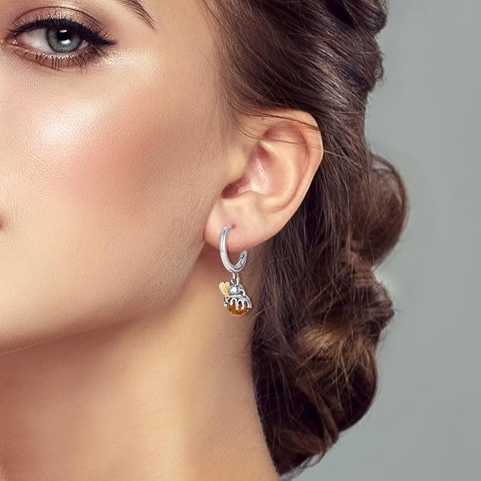 LAZA 925 Sterling Silver Hoop Earrings for Women, Hypoallergenic Huggie Butterfly Dangle Drop Earrings Colorful Flower Earrings Jewelry Gifts