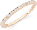 Dazzlingrock Collection Valentine's Day Gift 0.08 Ctw Womens Diamond Wedding Band, Real Natural Round White Diamond Minimalist Thin Stackable Ring for Her in 10K Solid Gold