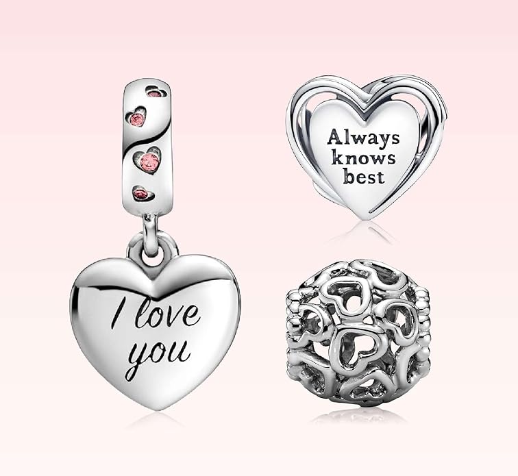 Family Mom Heart Charms 925 Sterling Silver Bead for Bracelets and Necklaces For Women Jewelry Present