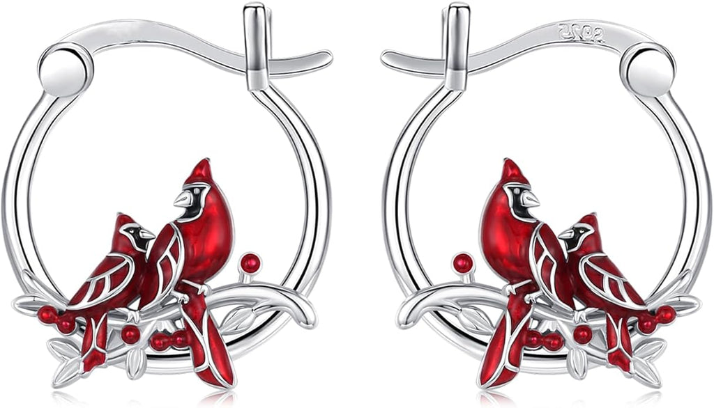 JUSTKIDSTOY Hypoallergenic Panda/Unicorn/Hummingbird/Dolphin Hoop Earrings for Women 925 Sterling Silver Animal Huggie Hoop Earrings Jewelry Gifts for Sensitive Ears