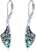 Abalone Shell Dangle Drop Earrings for Women 925 Sterling Silver Filigree Bohemian Earrings Jewelry Gift