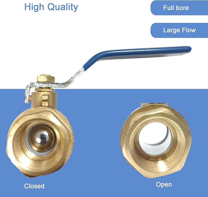 1 inch ball valve NPT Female Threaded Brass Ball Valve, US Standard 1” Brass - Image 5