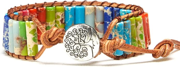 ZOSOJONA 7 Chakra Bracelet Bohemian Handmade Leather Wrap Healing Protection Natural Stone Yoga Beaded Bracelets Boho Friendship Jewelry