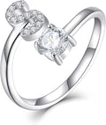 STARCHENIE Adjustable Initial Ring for Women 925 Sterling Silver Letters A-Z 26 Alphabet Rings Size 7