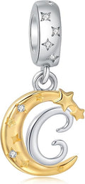 925 Sterling Silver Letter Charms fit Pandora Charms Bracelets fit Women Christmas Birthday Gift
